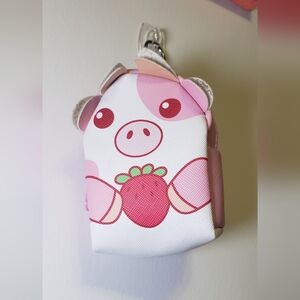 Cute Pink Pig Strawberry Crossbody Bag